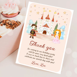 Tarjeta de agradecimiento a los Princesas y Caball