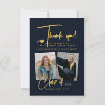 Tarjeta de agradecimiento a los Purpurinas de oro