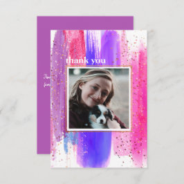 Tarjeta de agradecimiento a los Purpurinas rosados