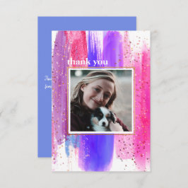 Tarjeta de agradecimiento a los Purpurinas rosados