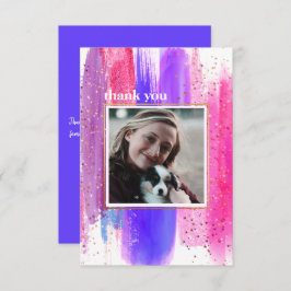 Tarjeta de agradecimiento a los Purpurinas rosados