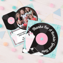 Tarjeta de agradecimiento a los retro diner de los