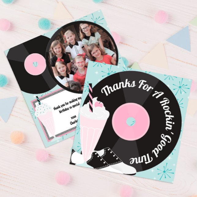 Tarjeta de agradecimiento a los retro diner de los (Photo thank you card)