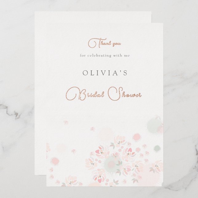 Tarjeta de agradecimiento a los Rosas de té suaves (Anverso/Reverso)