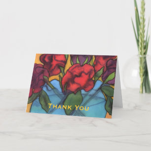 Tarjeta de agradecimiento a los rosas de una Base