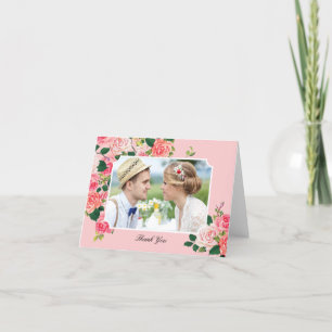 Tarjeta de agradecimiento a los Rosas de Vintage