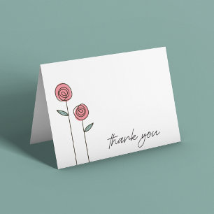 Tarjeta de agradecimiento a los Rosas dibujados a