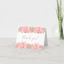Tarjeta de agradecimiento a los Rosas florales de 
