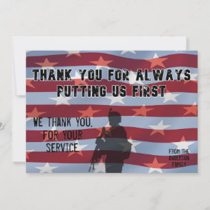 Tarjeta de agradecimiento a los veteranos