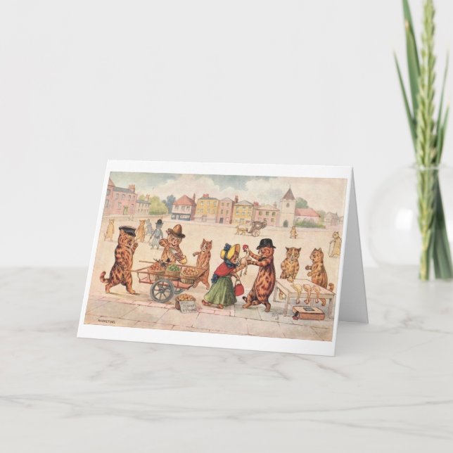 Tarjeta de agradecimiento a Louis Wain Cat (Anverso)