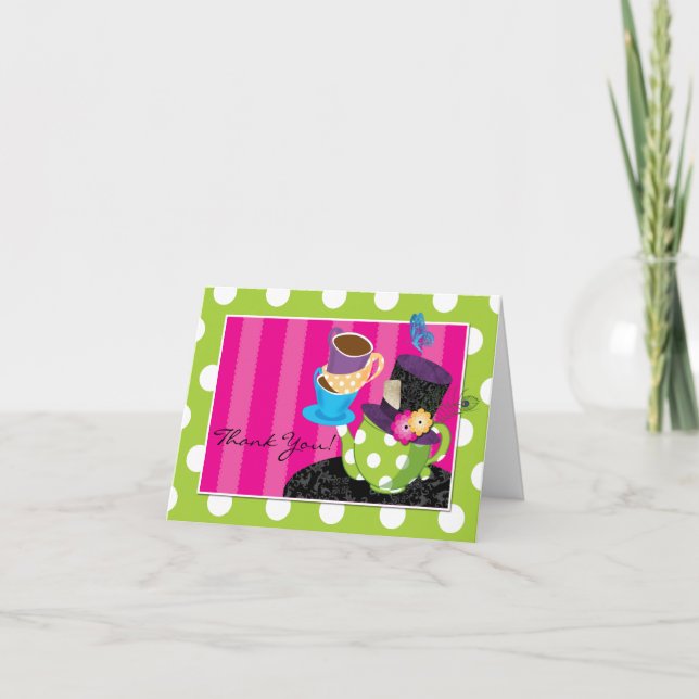 Tarjeta de agradecimiento a Mad Hatter Tea Fiesta (Anverso)