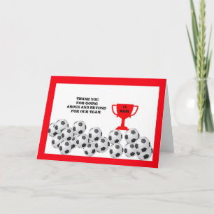 Tarjeta de agradecimiento a mamá del fútbol