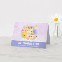 Tarjeta de agradecimiento a mamá y bebé Tigre Púrp