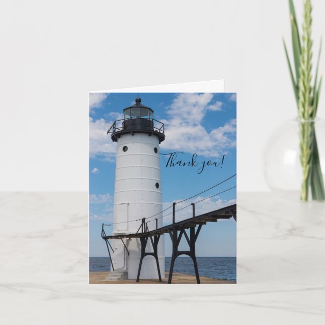 Tarjeta de agradecimiento a Manistee Lighthouse (Anverso)