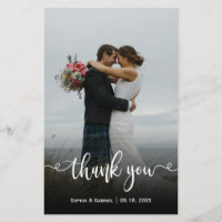 Tarjeta de agradecimiento a mano para Boda de pres