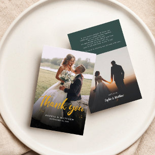 Tarjeta de agradecimiento a mano para Bodas de pre