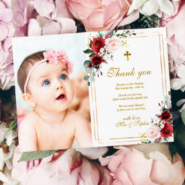 Tarjeta de agradecimiento a Marsala Rosa y Bautism