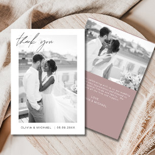 Tarjeta de agradecimiento a Mauve Elegant Minimali