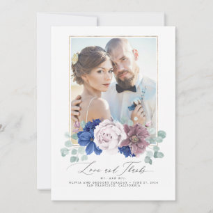 Tarjeta de agradecimiento a Mauve y a la Boda flor