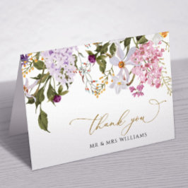 Tarjeta de agradecimiento a Meadow Wildflower Boda