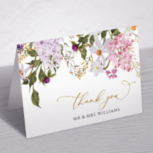 Tarjeta de agradecimiento a Meadow Wildflower Boda