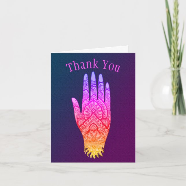 Tarjeta de agradecimiento a Mehndi Hand Tattoo Art (Anverso)