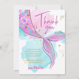 Tarjeta de agradecimiento a Mermaid Splish Splash 