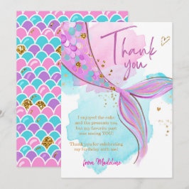 Tarjeta de agradecimiento a Mermaid Splish Splash 