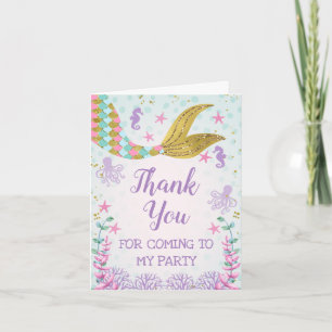 Tarjeta de agradecimiento a Mermaid Tail Birday
