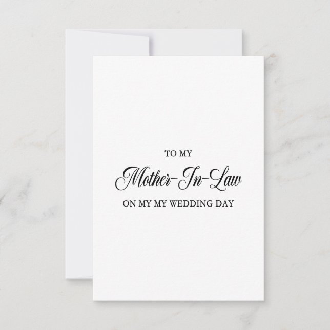 Tarjeta De Agradecimiento A mi madre en derecho en mi día de bodas (Anverso)