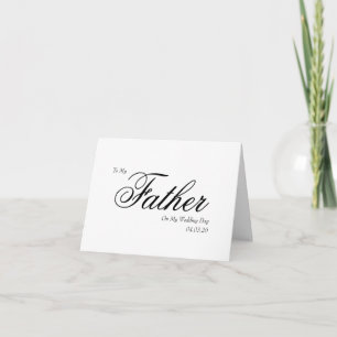 Tarjeta De Agradecimiento A Mi Padre En El Día De Mi Boda Escritura Elegante