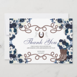 Tarjeta de agradecimiento a Navy Blue Western Hors