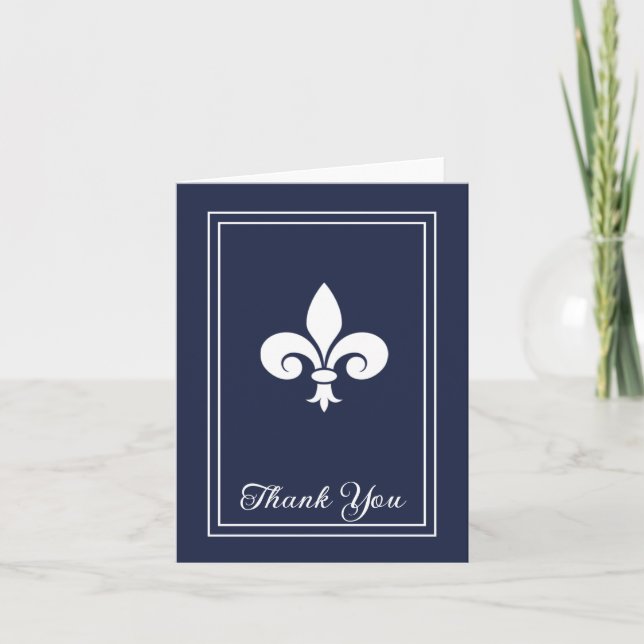 Tarjeta de agradecimiento a Navy Fleur de Lis (Anverso)