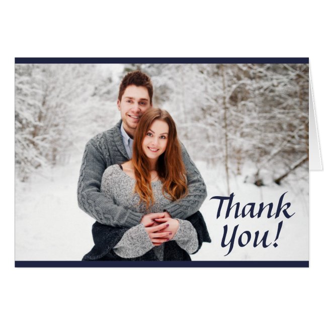 Tarjeta de agradecimiento a Navy & Gold Stardust,  (Anverso (Horizontal))