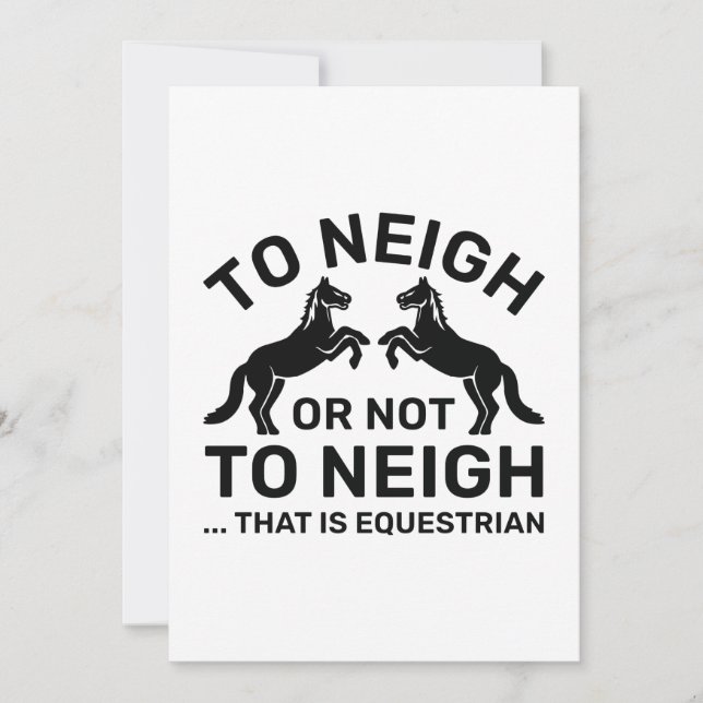Tarjeta De Agradecimiento A Neigh O No A Neigh Eso Es Ecuestre (Anverso)