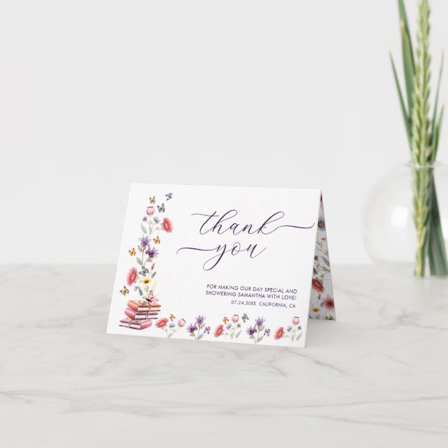 Tarjeta De Agradecimiento A New Chapter Bridal Shower Thank You Card (Anverso)