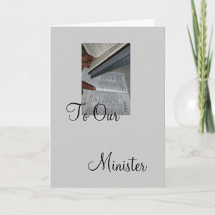 Tarjeta De Agradecimiento A nuestro ministro