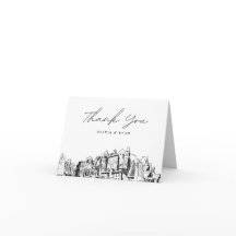 Tarjeta de agradecimiento a Oakland Skyline Sketch
