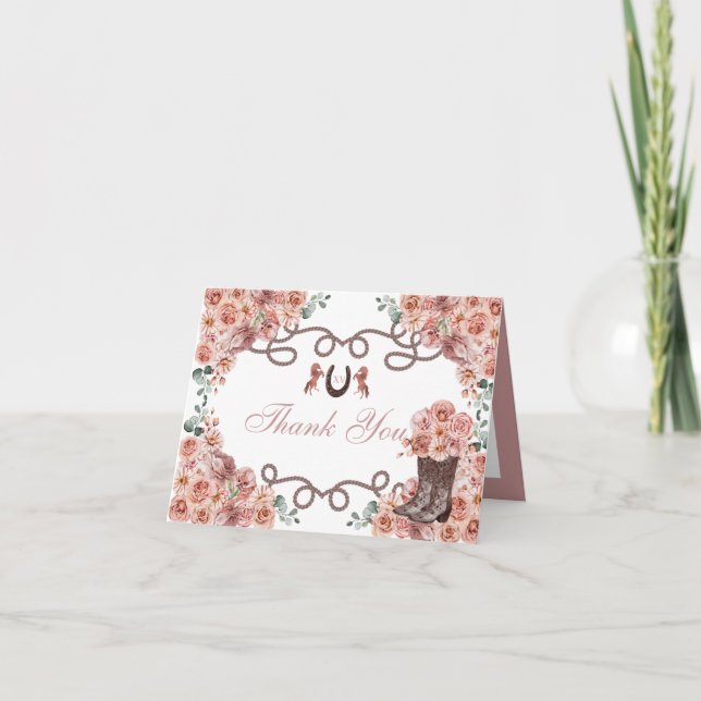 Tarjeta de agradecimiento a Occidente Rosa Gold Qu (Anverso)
