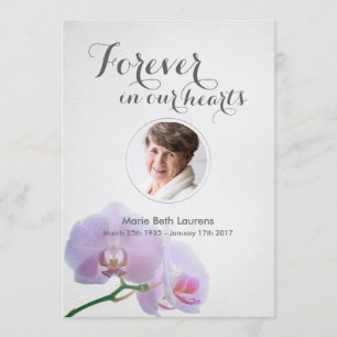 Tarjeta de agradecimiento a Orchids Memorial con f