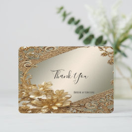 Tarjeta de agradecimiento a Ornate Floral Gold Mod