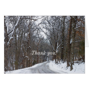 Tarjeta de agradecimiento a Ozark Snow Covered Roa