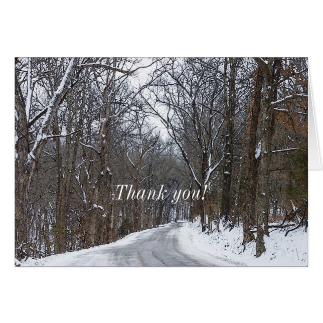 Tarjeta de agradecimiento a Ozark Snow Covered Roa (Anverso (Horizontal))