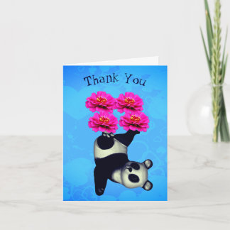 Tarjeta de agradecimiento a Panda Jugando A Las Fl