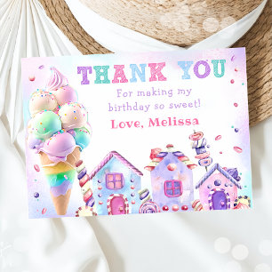 Tarjeta de agradecimiento a Pastel Ice Cream Cumpl