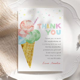 Tarjeta de agradecimiento a Pastel Ice Cream Cumpl