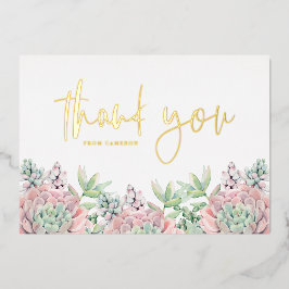 Tarjeta de agradecimiento a Pastel Watercolor Succ