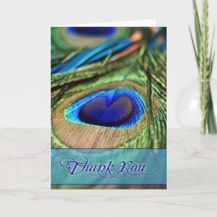 Tarjeta de agradecimiento a Peacock Feather