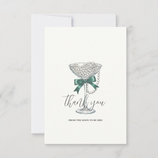 Tarjeta de agradecimiento a Pearls and Bow Bridal  (Anverso)