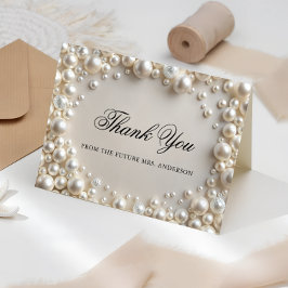 Tarjeta de agradecimiento a Pearls Bridal Shower